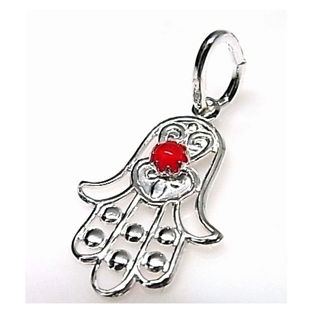Colgante Mano de Fatima de Plata y piedra 1